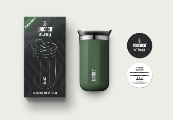 Wacaco Octaroma Termos Mug Koyu Yeşil