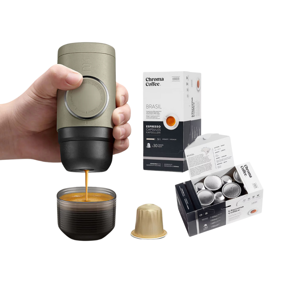 Wacaco Minipresso NS2 - Chroma Coffee (Brasil) Kapsül Kahve Seti
