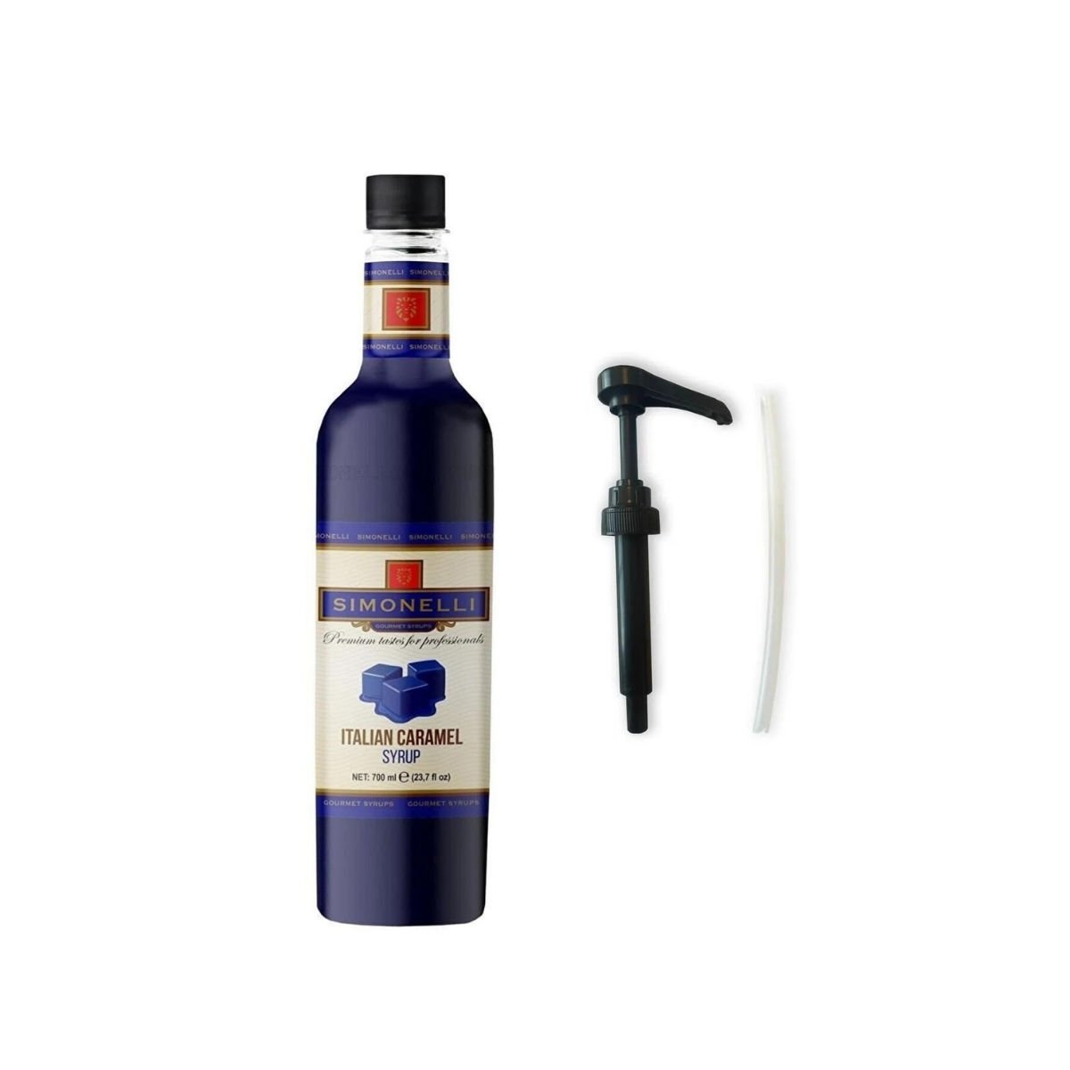 Simonelli -  İtalyan Karameli Aromalı Şurup 70 cl + Pompa
