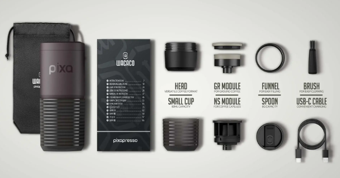 Wacaco Pixapresso Kırmızı- Taşınabilir Şarj Edilebilir Pilli Espresso Makinesi